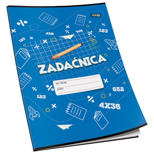 Zadaćnica Educa, A4 kvadratići, 12 listova, meki uvez