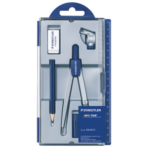 Šestar školski, Staedtler + gumica i gra