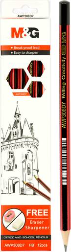 Grafitne olovke set 12 komada + gumica i šiljilo, M&G