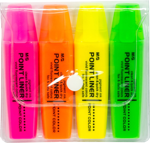 Set markera, M&G Fluo, 4 kom