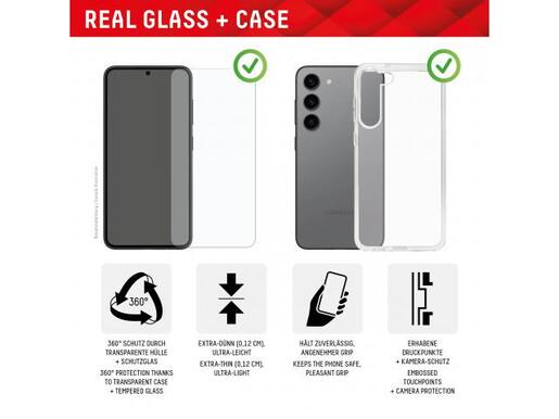 DISPLEX Zaštitno staklo Real Glass 2D za Samsung Galaxy S24, + prozirna maskica