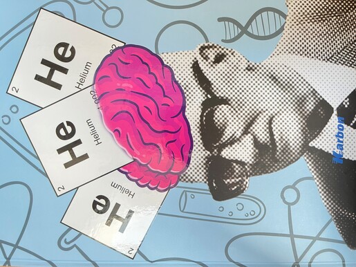 Bilježnica Karbon Kemija s memom, A4, kvadratići, 96 listova, tvrdi uvez