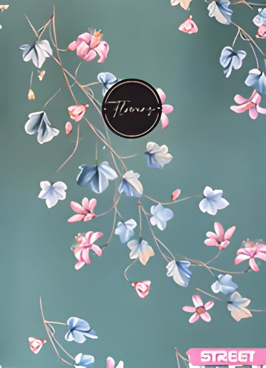 Bilježnica Street FLOWERS, A4 kvadratići, 54 lista, meki uvez