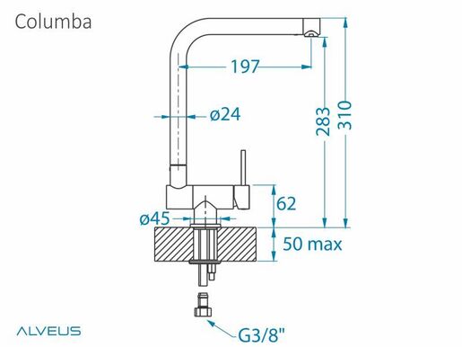 Alveus slavina COLUMBA, krom