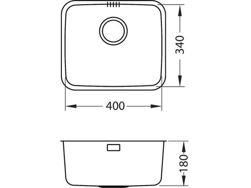 Alveus sudoper LUNO 20, brušeni čelik