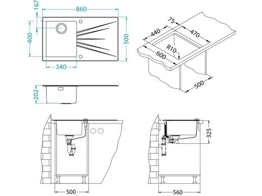 Alveus sudoper KARAT UP 10 lijevi, bijela
