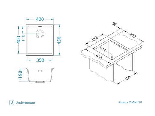 Alveus sudoper OMNI 10 Terra