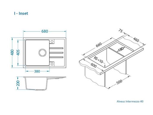 Alveus sudoper INTERMEZZO 40 Concrete