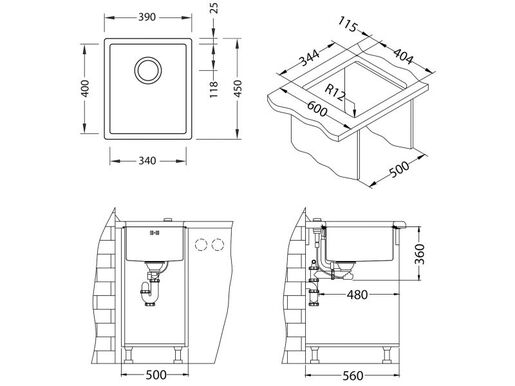 Alveus MONARCH sudoper QUADRIX 20 Copper