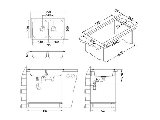 Alveus sudoper LINE 90