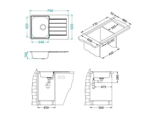Alveus sudoper LINE 80