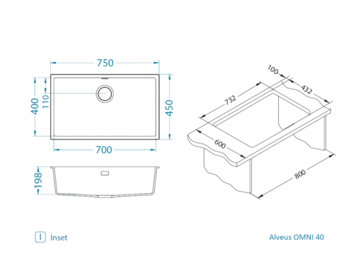 Alveus sudoper OMNI 40 Carbon