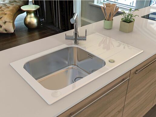 Alveus sudoper GLASSIX UP 40, bijela