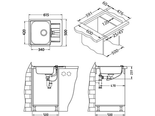 Alveus sudoper LINE 60