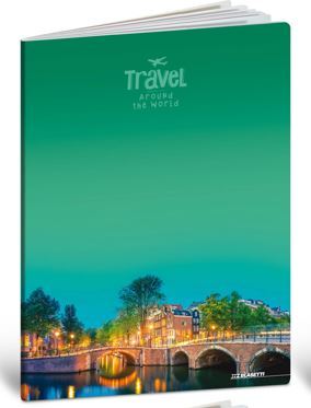 Bilježnica Blasetti Scuola HP travel around the world, A4 Linije, 42 listova, meki uvez