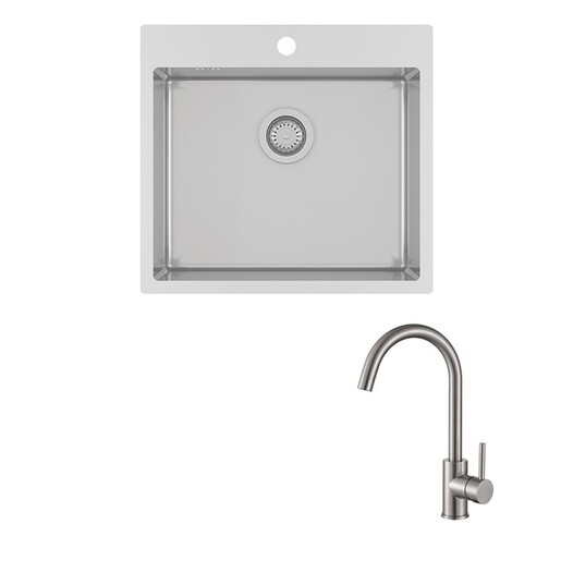 Set sudoper Luna 100 N + slavina Vida, krom mat