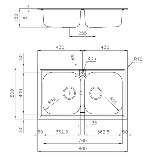 Set sudoper Foster FM Marine 1974960 + slavina Vida, krom mat