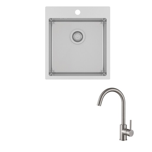 Set sudoper Luna 100X + slavina Vida, krom mat