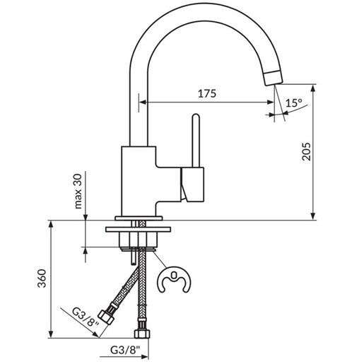 SHR Selena NT slavina, mat crna