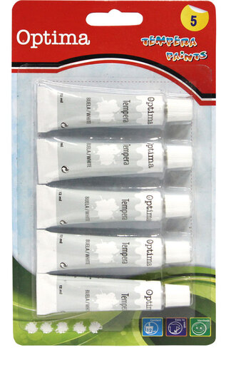 Tempera 1-5, 12 ml, OPTIMA, bijela