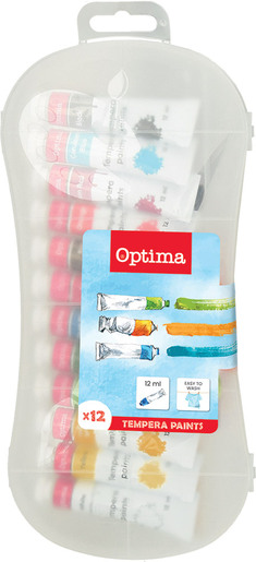 Tempera, OPTIMA, 12 ml, 12 boja