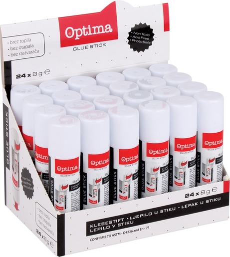 Ljepilo u stiku, 8 g, OPTIMA, 1 kom