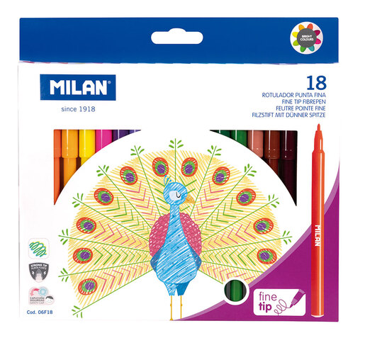 Flomasteri, MILAN, Peacock, 18/1
