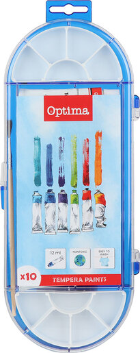 Tempera 1/10, 12 ml, OPTIMA, ovalna kutija
