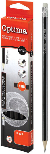 Grafitna olovka HB, OPTIMA, s gumicom, 1 kom