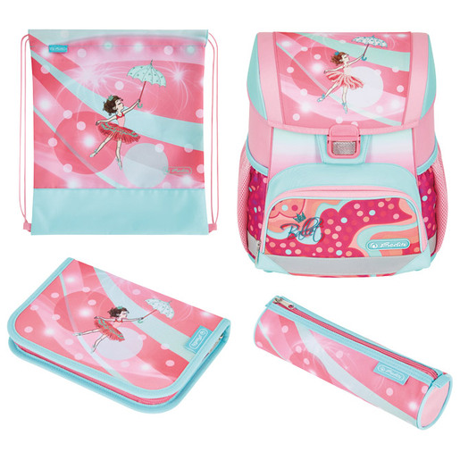 Školska torba set, anatomska, 4u1, Herlitz, Loop Ballet Love