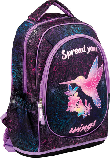 Školski ruksak, ergonomski, Karbon, SPREAD YOUR WINGS