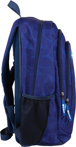 Školski ruksak, ergonomski, Karbon, 3 ZIP BLUE UNIVERSE