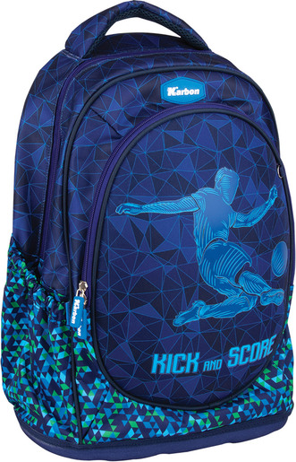 Školski ruksak, ergonomski, Karbon, KICK AND SCORE