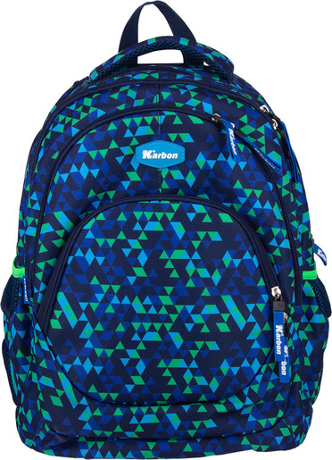 Školski ruksak, ergonomski, Karbon, 4 ZIP TRIANGULAR UNIVERSE