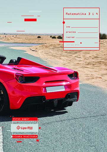 Pisanka Matematika 3 i 4 LIPA MILL, B5 kvadratići, 48 listova, meki uvez