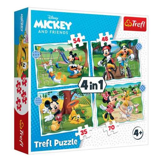 Trefl puzzle Mickey Mouse, 4u1 (35,48,54,70) 34604