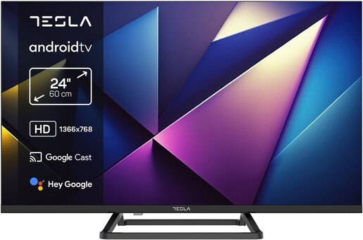 Tesla 24" LED TV 24E632BHS, VA HD, Android Smart TV, Chromecast
