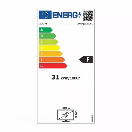 Xiaomi monitor G34WQi, VA, UWQHD, 180Hz, 1ms, HDMI, DP, zakrivljeni