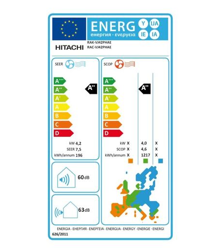 Hitachi AirHome 600 klima uređaj 4.2kW RAC-VJ42PHAE/RAK-VJ42PHAE