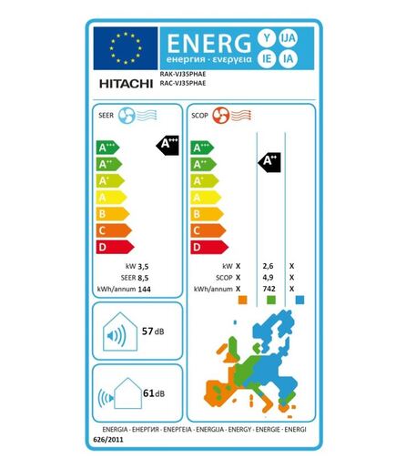Hitachi AirHome 600 klima uređaj 3.5kW RAC-VJ35PHAE/RAK-VJ35PHAE