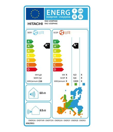 Hitachi AirHome 600 klima uređaj 5.0kW RAC-VJ50PHAE/RAK-VJ50PHAE