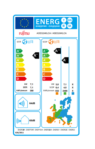 Fujitsu klima uređaj Standard Eco Inverter ASEG24KLCA/AOEG24KLCA