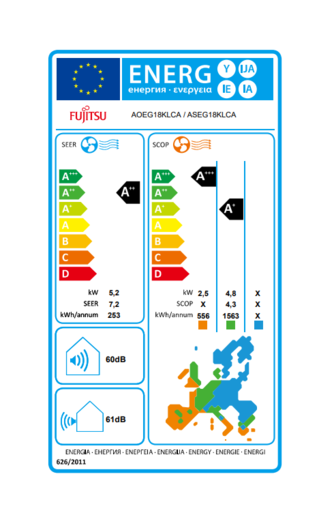 Fujitsu klima uređaj Standard Eco Inverter ASEG18KLCA/AOEG18KLCA