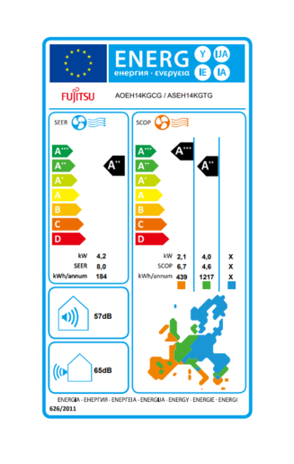 Fujitsu klima uređaj Advance Inverter ASEH14KGTG/AOEH14KGCG