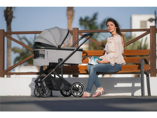 OSANN dječja kolica Juntos, 3 u 1, nosiljka + sjedalo, madrac, crna JAMSTVO 5god