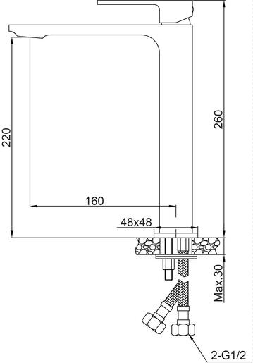 AQG BOLD mješalica za umivaonik, visoka, krom