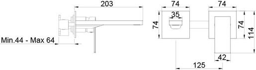 AQG BOLD mješalica za umivaonik podžbukna, krom