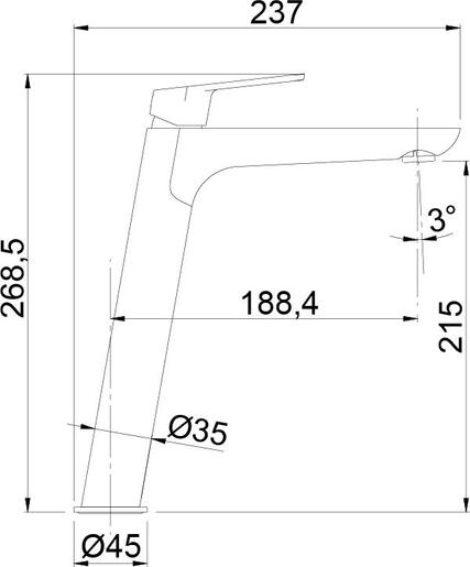 AQG BETA mješalica za umivaonik visoka, krom