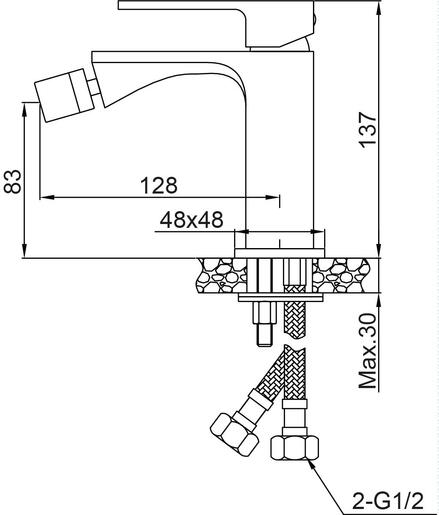 AQG BOLD mješalica za bide, krom