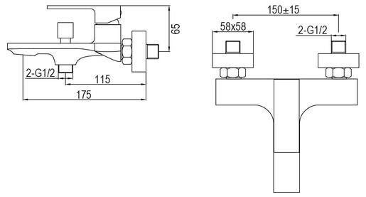 AQG BOLD mješalica za kadu, krom
